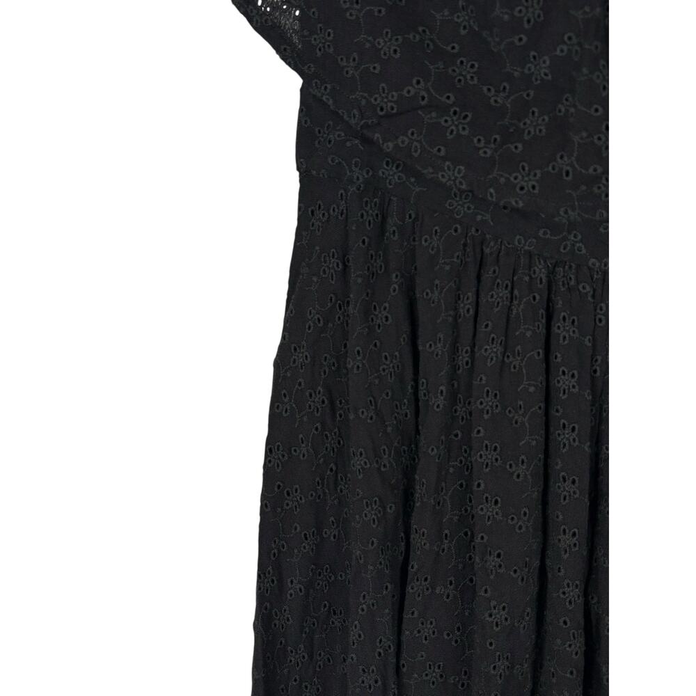 Helsa Eyelet Garden Maxi Dress Draped Off Shoulder Wedding Guest Boho Cottage S - Picture 6 of 11